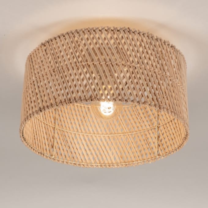 Lumidora Plafondlamp 31474 - Plafonniere - MAZE - E27 - Beige - Naturel - Riet - ⌀ 40 cm