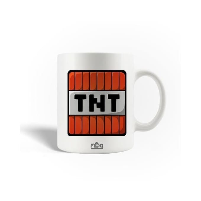 Mug en Céramique - TNT - Minecraft - 30cl - Blanc - Compatible Lave-Vaisselle