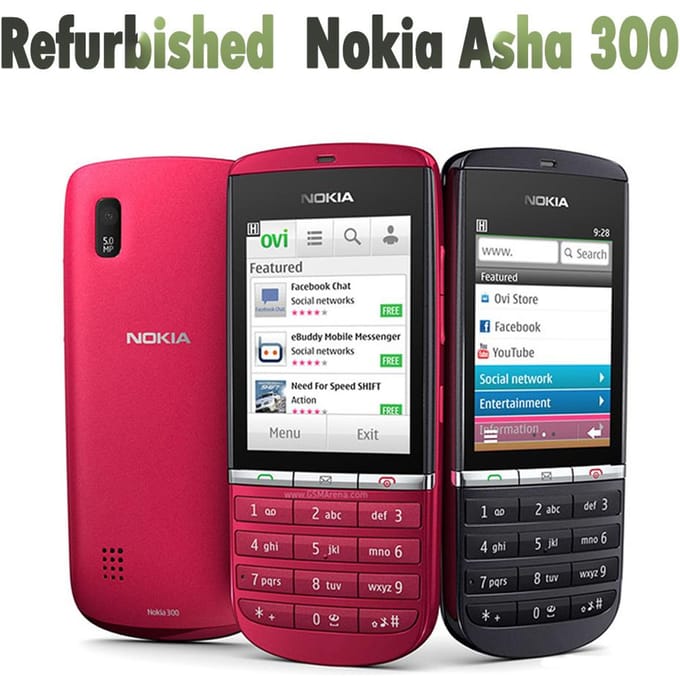 Gerenoveerde Nokia Originele Nokia Asha 300 3G Featurephone Mobiele Telefoon Met 1 SIM Simple set zwart
