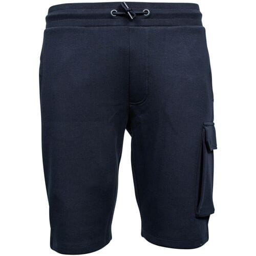 Giordano Bermuda Sweat Short Cargo Pocket Cotton Blend Interlock Navy / male
