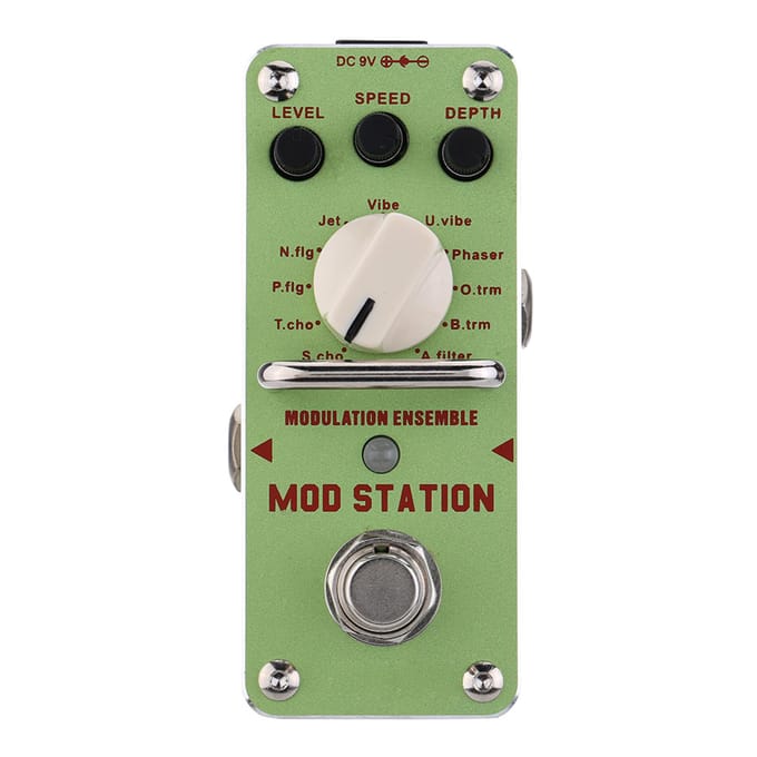 AROMA AMS 3 Station de Modulation Ensemble Pédale d'Effet pour Guitare Électrique Mini Effet Simple avec True Bypass beige