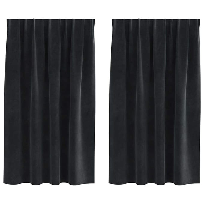 vidaXL - Gordijnen - 2 - st - Zwart - 140 - x - 140 - cm - fluweel