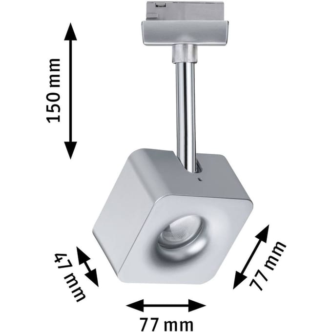 Paulmann URail Cube LED spot dimbaar 2.700K chroom