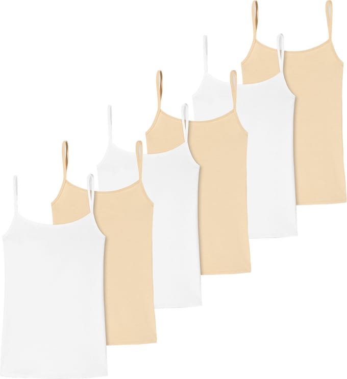 uncover by Schiesser Dames spaghettitop 6 pack Cotton