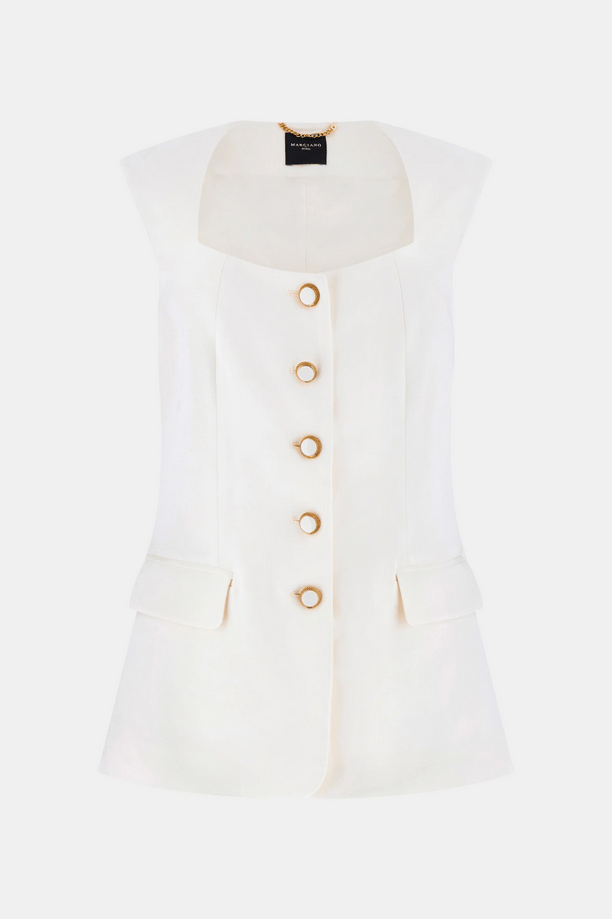 witte vrouw vest