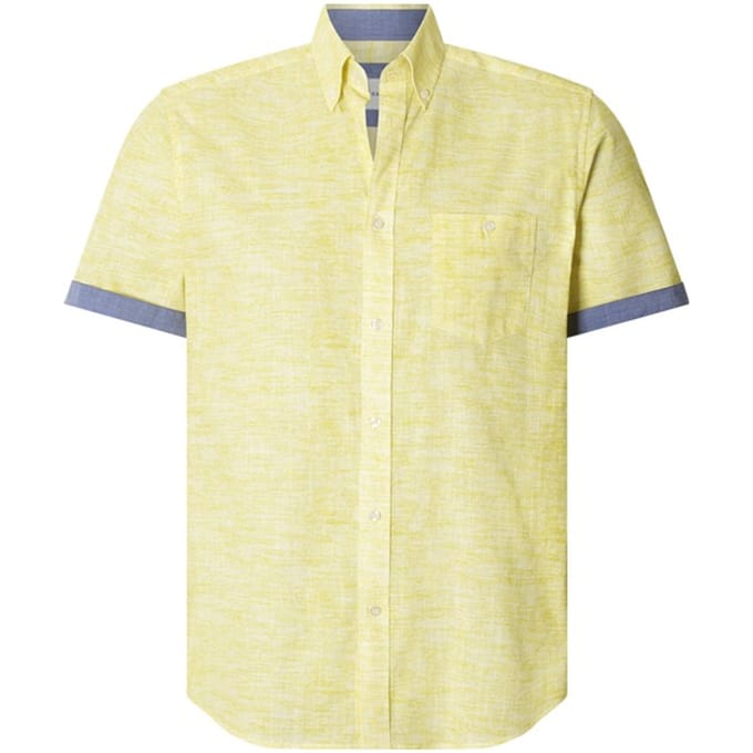 Babista herren Overhemd Met Korte Mouwen - 45/46 - geel - Plus Size