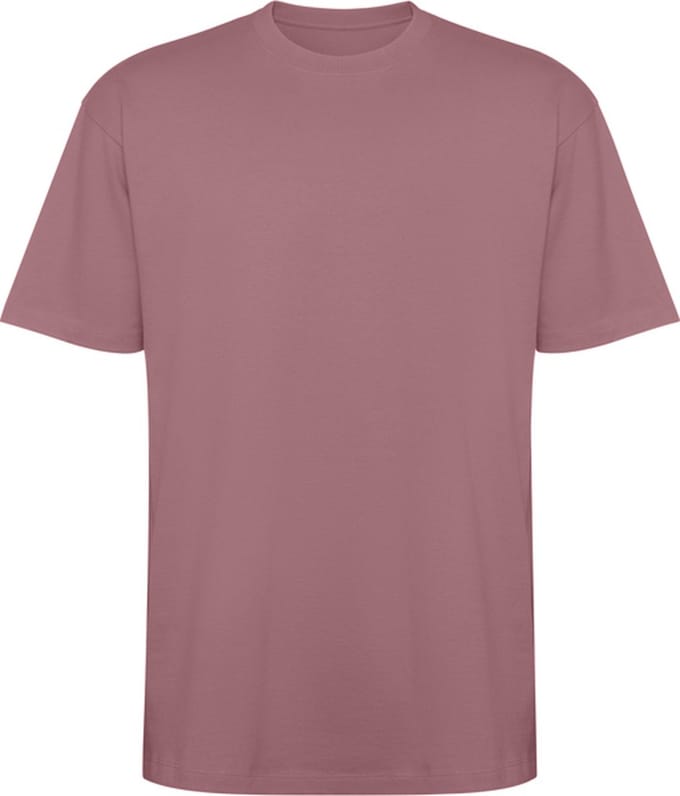 4 Pack Oud Roze Rood oversized unisex t-shirt katoen Model Bull merk Roly maat S