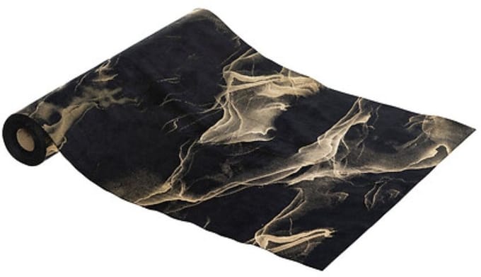 Fééric Lights and Christmas Kerst Loper - Tafelloper - 30x300cm - Zwart/Goud