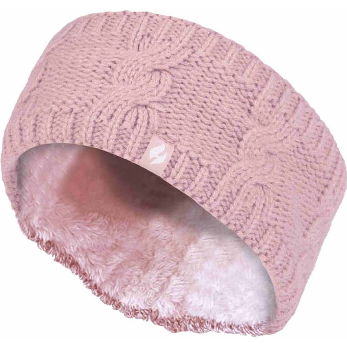 Dames Kabelgebreide Fleece Gevoerde Thermische Winter Oorwarmer Hoofdband
