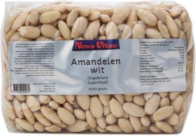 Nova Vitae - Amandelen - Wit - Ongebrand - Geblancheerd - 1000 gram