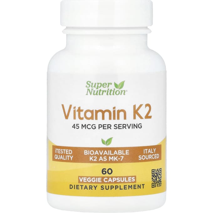 Super Nutrition, Vitamine K2, 60 Gélules Végétales