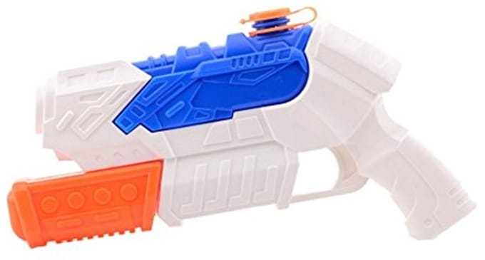 Waterpistool/waterpistolen wit/blauw 27 cm