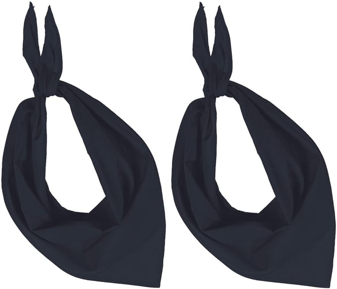 2x Zakdoek bandana zwart - hoofddoekjes