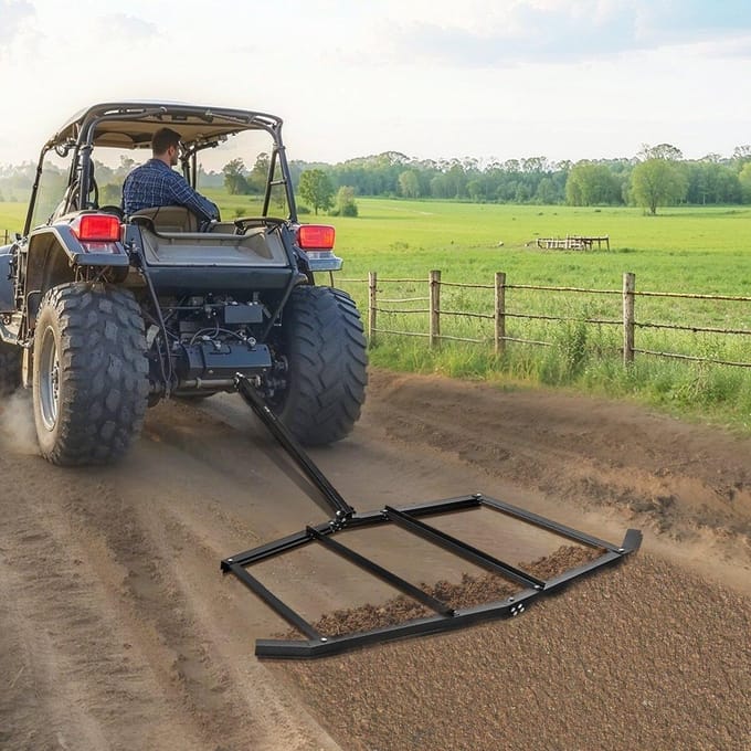 Herses à traîner 72  de largeur Herses à traîner tractées Grattoir à gravier en acier VTT UTV