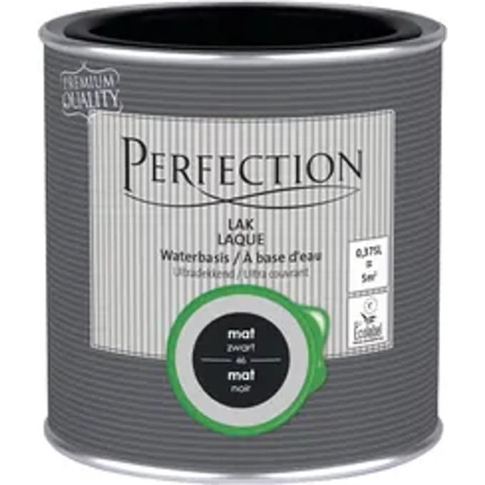 Perfection Houtlak Ultradekkend - Mat - Zwart - 375ml
