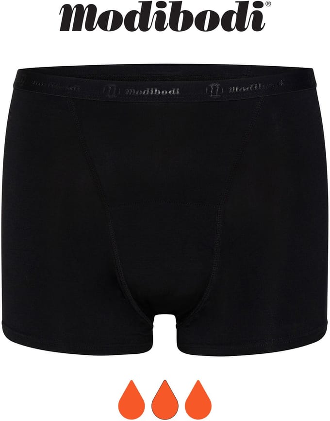 Modibodi Menstruatie Ondergoed Super Absorberend Dames Klassieke Boyshort Zwart 36