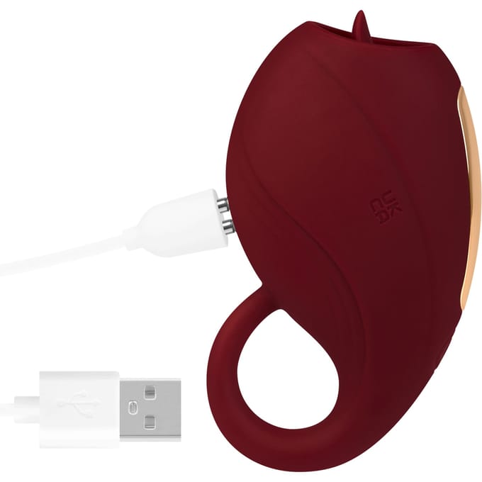 Siliconen opzetvibrator met tong, 9,6 cm