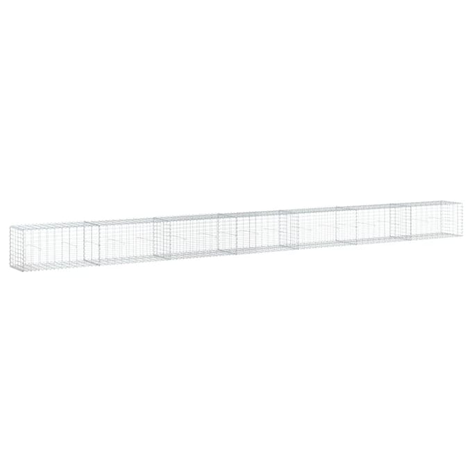 vidaXL - Schanskorf - 700x50x50 - cm - gegalvaniseerd - ijzer - zilverkleurig