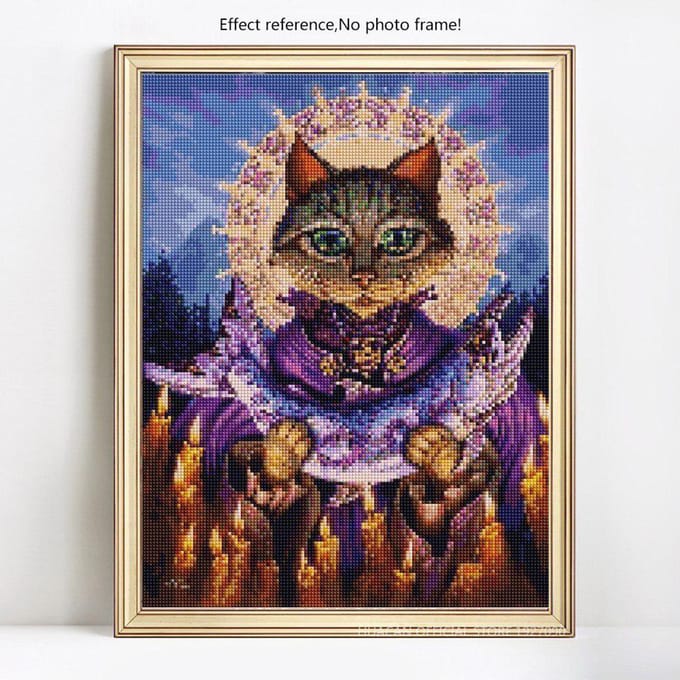 Broderie Diamant Chat Peinture Diamant 5d Forage Complet Diamant Rond Mosaïque Disposition Image 20X30CM gray