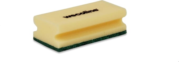 Schuurspons met grip Geel/groen 10 st Wecoline