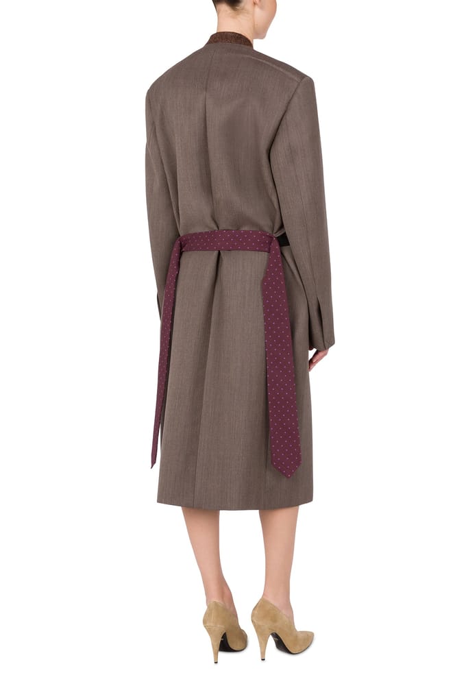 Moschino Wool Canvas Coat Brown Maat: 42 | Lichte Jassen Outlet | Dames | Bruin