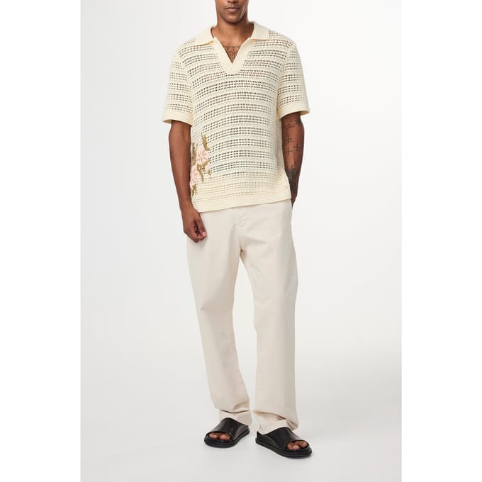 NN.07 Ryan Embroidery 6636 Ecru Größe: L | Pullover Outlet | Herren | Braun