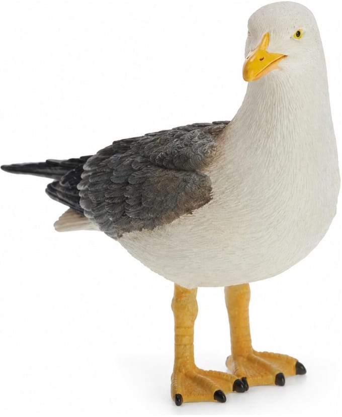 Staande meeuw 15 cm van steen