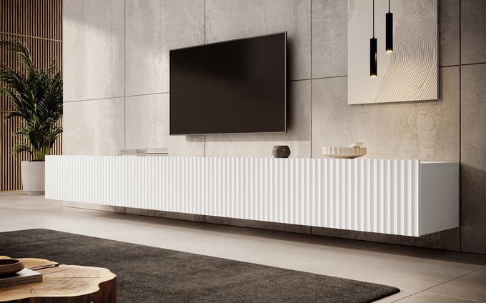 Meubella - TV-Meubel Pepinos - Wit - 300 cm
