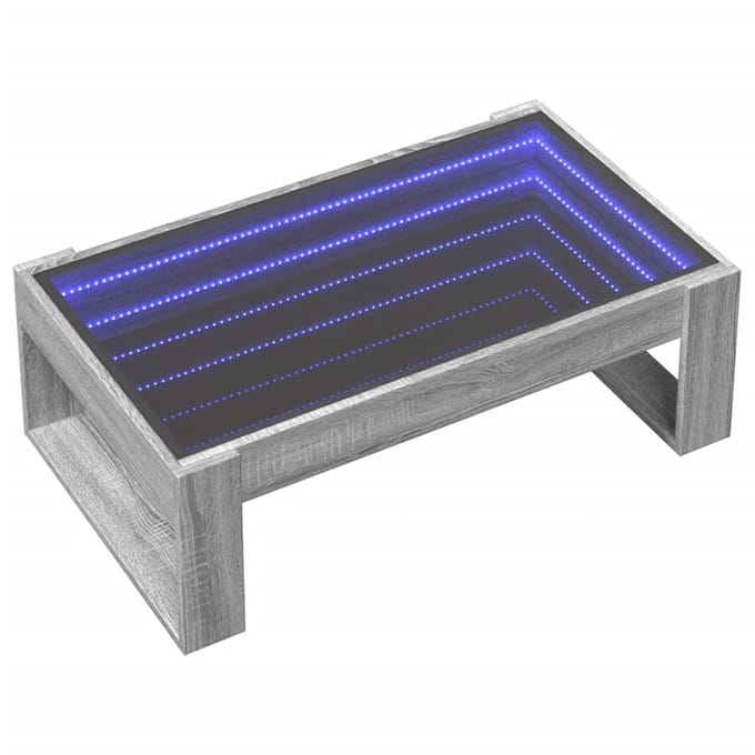 vidaXL - Salontafel - met - Infinity - LED - 90x53x30 - cm - grijs - sonoma - eikenkleur