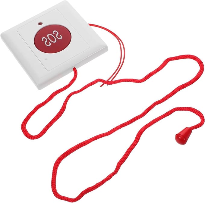 Hulpknop Ouderen - Noodknop Alarm - Veiligheid Thuis - Duidelijk Ontwerp - 8.5 cm - Wit