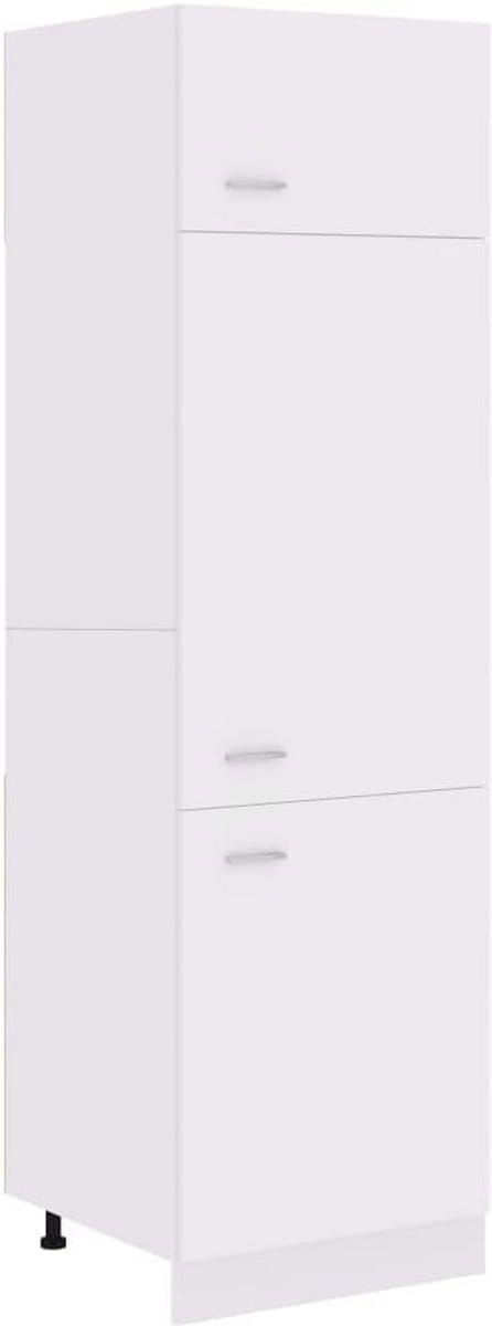 Hoge Keukenkast Koelkast Klaar Hout Wit 60x57x207 cm