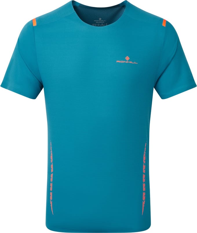Ronhill - Heren Hardloopshirt - Tech Race S/S Tee - Petrol/Legion Blue - Maat M