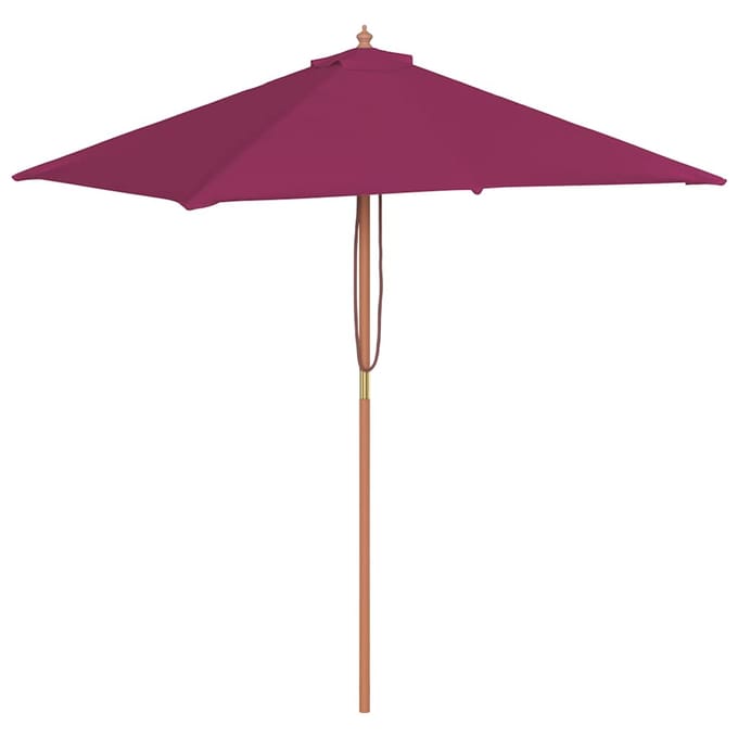 vidaXL - Parasol - met - houten - paal - 150x200 - cm - bordeauxrood