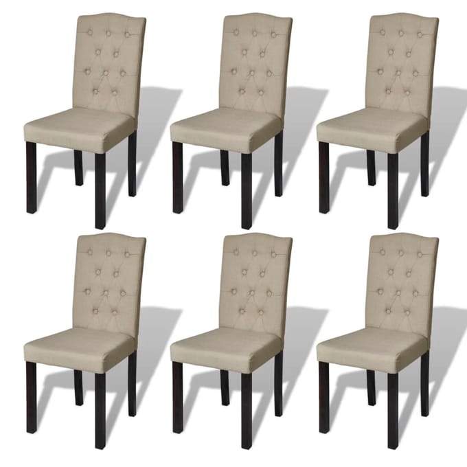 vidaXL - Eetkamerstoelen - 6 - st - stof - camel
