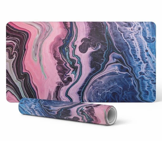 Antislip beschermmat voor op het bureau met abstract golfpatroon 90x45 cm