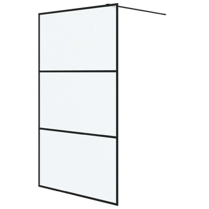 vidaXL - Inloopdouchewand - 115x195 - cm - mat - ESG-glas - zwart