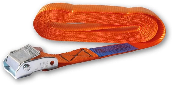 Polyester riem met getande klemgesp - 650 kg - 35 mm breed - 5 m lang