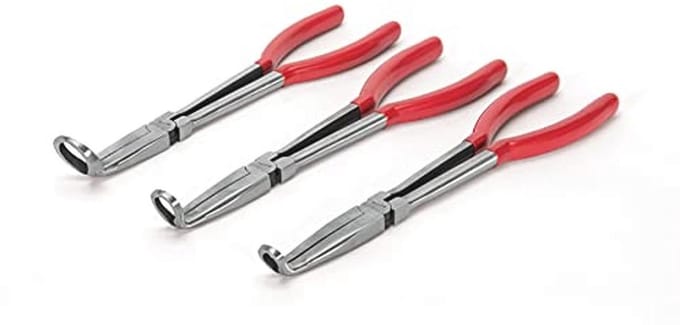 3-delige lange neus slanggreeptang set met antislip grip