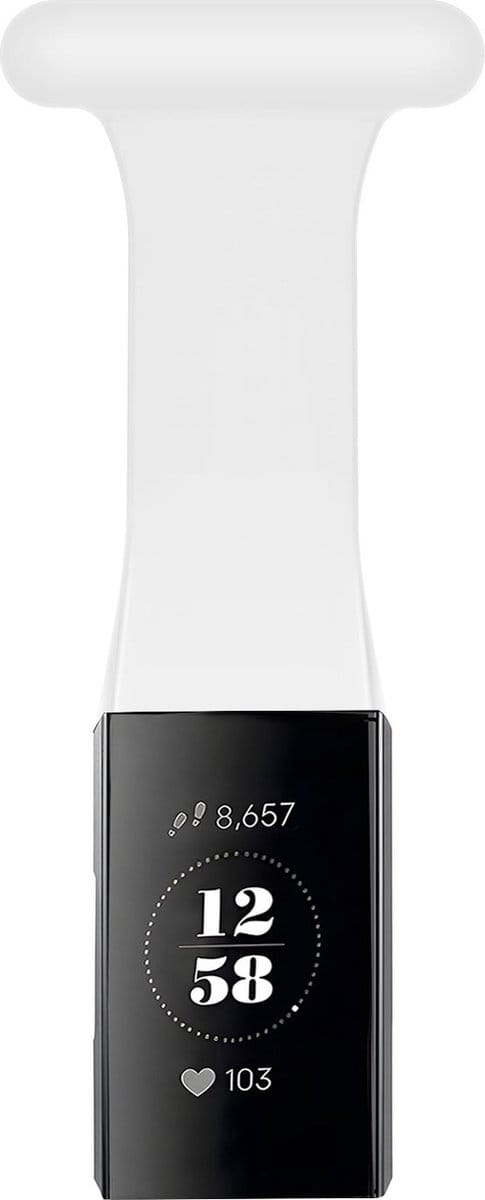 Strap-it Activity tracker bandje - siliconen verpleegkundige band - geschikt voor Fitbit Charge 3 / Fitbit Charge 4 - wit