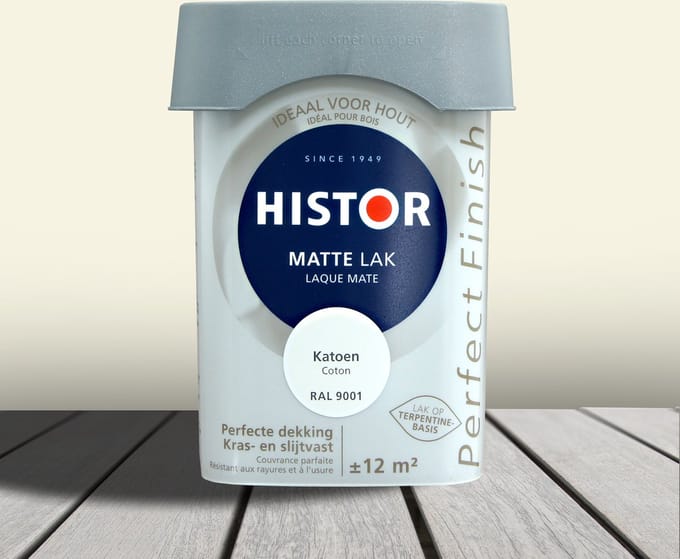 Histor Perfect Finish Lak Mat 2,5 liter - Katoen (Ral 9001)