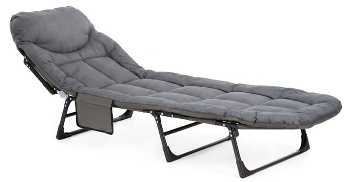 Opvouwbaar kampeerbed - SPRINGOS - 200x65 cm - 6-standen rugleuning - Belasting 150 kg grijs