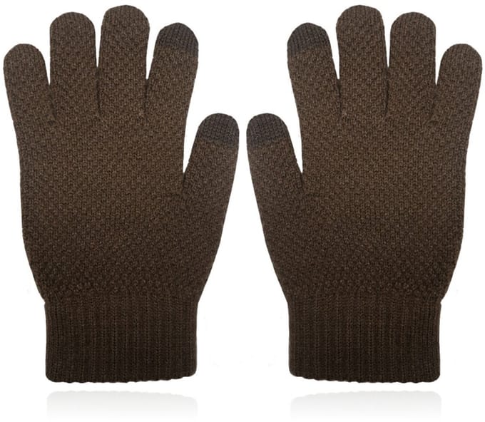 LGT JWLS Gebreide Heren Handschoenen - Warm Winter Bruin