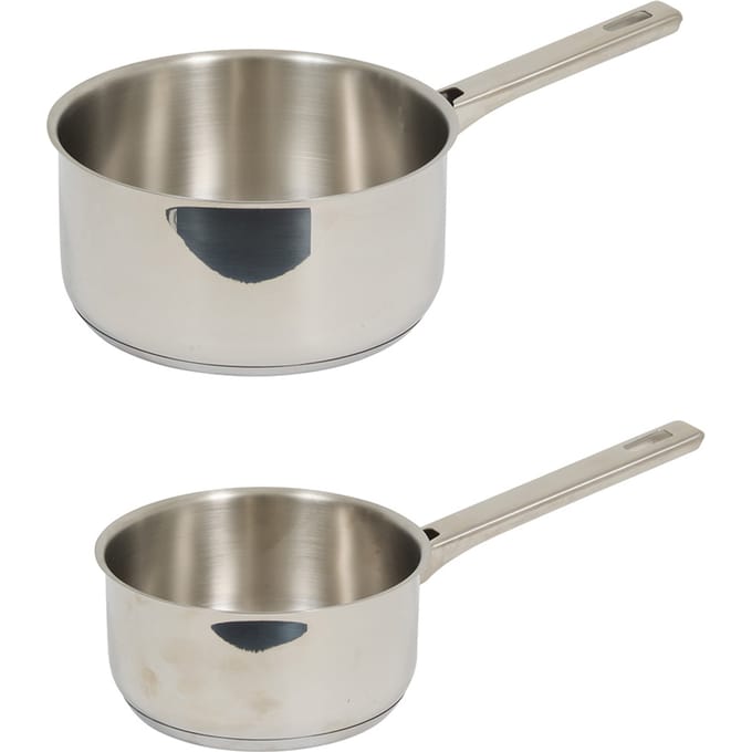 Eazy Living Set van 2 Steelpannen Ø 16 / 20 cm Zilver