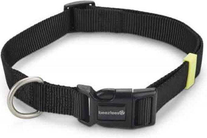 NYLON HALSBAND zwart 48-70cmx25mm