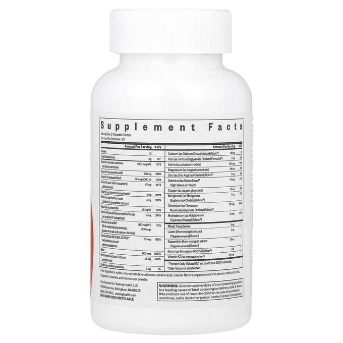 Seeking Health, Optimale Multivitamine Kauwtabletten, 60 Tabletten