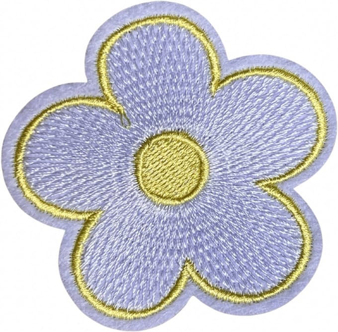 Bloem Magriet Wit strijkapplicatie strijk embleem - patch - patches - stof & strijk applicatie [carnaval]