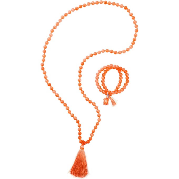 Set parelkettingen - orange - Gr. Standaardmaat van Goldner Fashion
