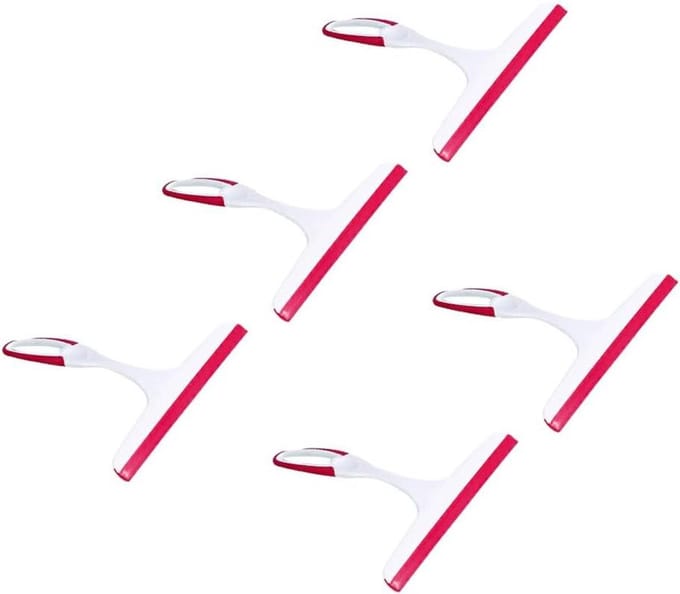 Glasschraper Set - Reinigingswisser - Effectieve Reiniging - Multifunctioneel Ontwerp - 5 Stuks - Rood
