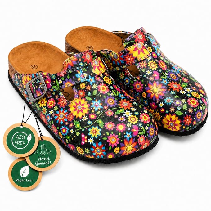 Goby – Flower Pop Dames Clogs – Vegan – Handmade – Maat 42