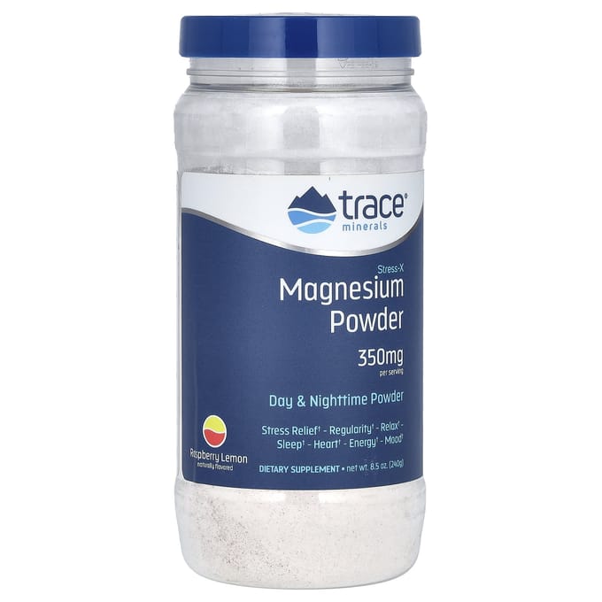 Trace, Stress-X, poudre de magnésium, framboise citron, 350 mg, 8,5 oz (240g)